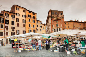 Market on the Campo de Fiori square, Rome, Lazio, Italy Market on the Campo de Fiori square, Rome, Lazio, Italy